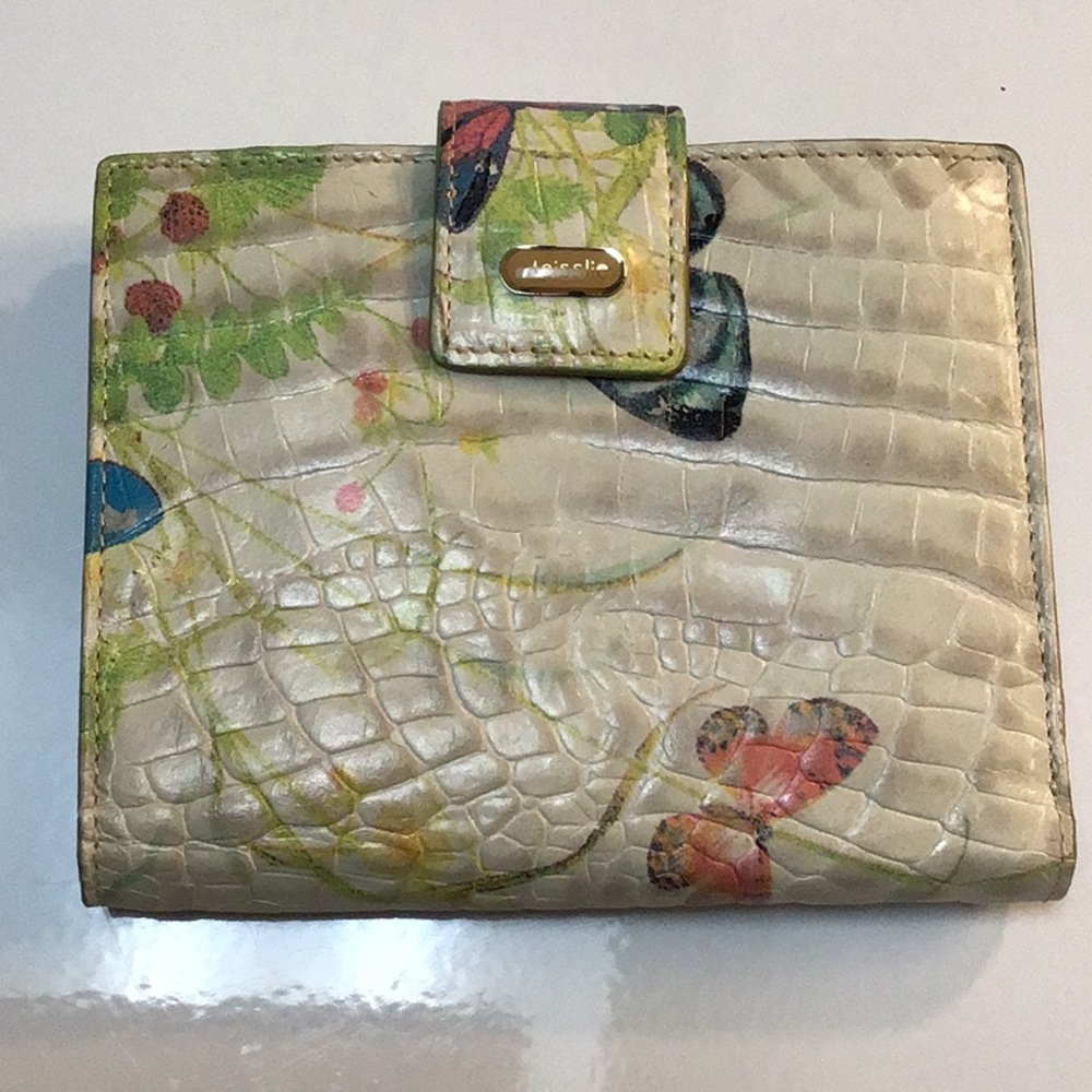 Meisslie Embossed Leather Butterfly Design Wallet